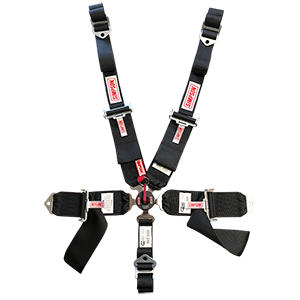 Simpson Lever Camlock 5 Point Individual 2-Inch Racing Harness , 62-Inch Bolt-In, Pull Up, Black