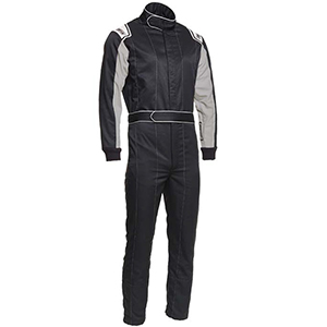 Simpson Qualifier Racing Suit, Black/Gray, Size Large