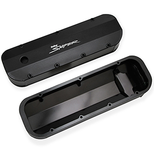 Sniper 890002B Fabricated Aluminum Valve Covers - Big Block Chevy, Black