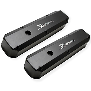 Sniper 890003B Fabricated Aluminum Valve Covers - Small Block Chrysler, Black