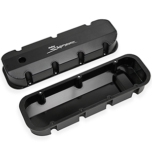 Sniper 890004B Fabricated Aluminum Valve Covers - W/Baffle, Big Block Chevy, Black