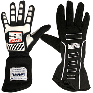 Simpson Competitor Driving Gloves, Black, Size X-Large