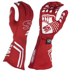 Simpson Endurance Racing Glove, Red, Size Large