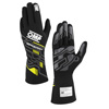 OMP Racing Sport Gloves, Black/Florescent Yellow Size L