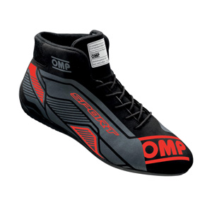 OMP Racing Sport Shoe, Black/Red Size 44