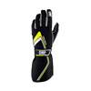 OMP Racing Tecnica Gloves, Black/Florescent Yellow Size L