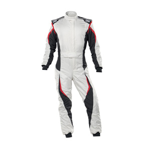 OMP Racing Tecnica Evo Suit, White/Anthracite Size 60