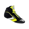 OMP Racing Tecnica Shoes, Black/Florescent Yellow Size 39