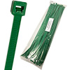 Tie Wrap, 14" Long x .180 Wide, 50 lb. Tensile Strength, Green, 100 Pack