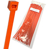 Tie Wrap, 14" Long x .180 Wide, 50 lb. Tensile Strength, Orange, 100 Pack