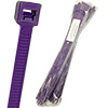 Tie Wrap, 14" Long x .180 Wide, 50 lb. Tensile Strength, Purple, 100 Pack