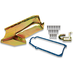 Weiand Oil Pan Kit 7Qt Zinc Finish 58/79 Sbc (Drag)