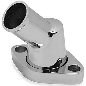 Weiand Aluminum Water Outlet 45 Degree Polished