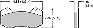 PAD,6712-10,DP6,BLACK,.49 THK,AXLE SET