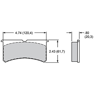 PAD,7420-30,SL6,.80 THK,W/BRIDGE,AXLE