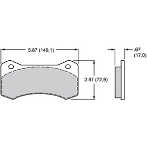 PAD,6617-20,AERO,.67 THK,AXLE SET