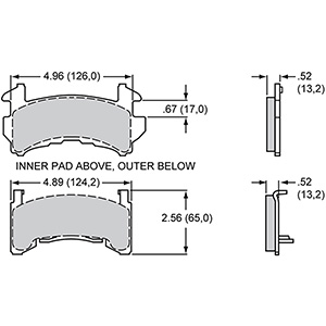 PAD,D154-20,GM-METRIC,AXLE SET