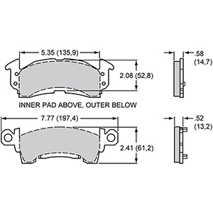 PAD,D0052-20,GM,BLACK,AXLE SET