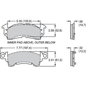 PAD,D0052-28,GM,BLACK,AXLE SET