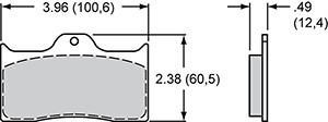 PAD,7112-10,DL,BLACK,.49 THK,AXLE SET