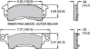 PAD,D52-10,GM,BLACK,AXLE SET