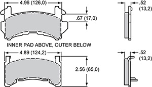PAD,D154A,GM-METRIC,POLYMATRIX,AXLE SET