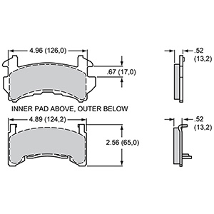 PAD,D154B,GM-METRIC,POLYMATRIX,AXLE SET