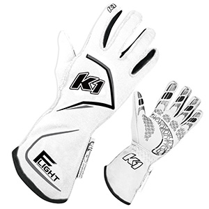 K1 FLIGHT Driving Gloves, White/Gray, 2X-Large