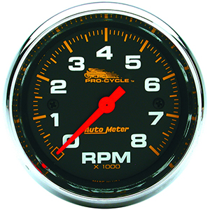 AutoMeter 19304 Pro-Cycle 2-5/8" Air-Core Tachometer Gauge, 0-8,000  RPM, Black