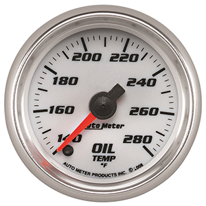 AutoMeter 19740 Pro-Cycle 2-1/16" Digital Stepper Motor Oil Temperature Gauge, 140-280 F, White