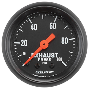 AutoMeter 2619 Z-Series 2-1/16" Exhaust Pressure Gauge, 0-100 PSI Mechanical