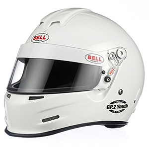 Bell GP2 Youth V.15 Brus Racing Helmet, SFI 24.1, White, Size 3X-Small (53)