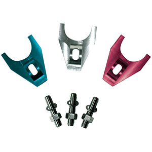 Heavy Duty Aluminum Hold Down Clamps. Chevy S/B, V6/90°, B/B. Red.