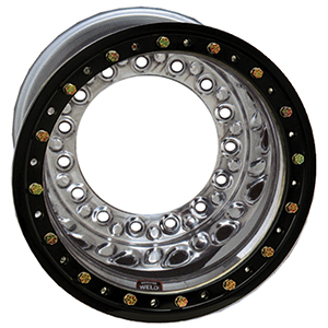 Weld Wide 5 XL Racing Wheel, 15" x 14", 4" Offset, Black Modified Beadlock, No Cover
